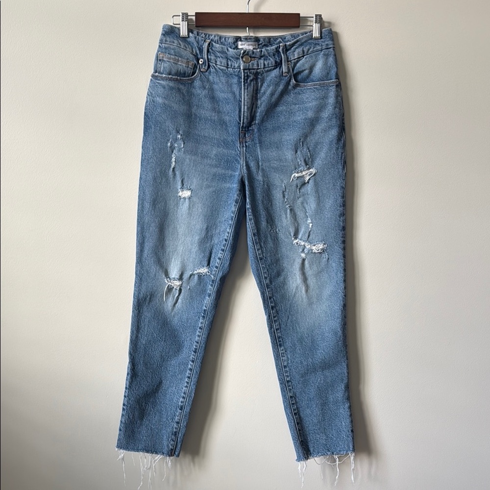 Good American Blue Ankle Cropped Jeans